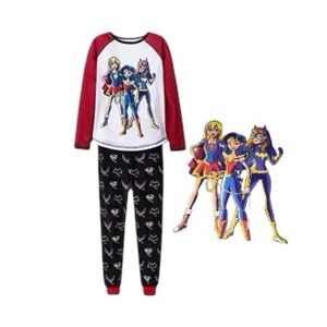 DC Super Hero Girls BatGirl, Wonder Woman and Supergirl Pajamas With Bag
